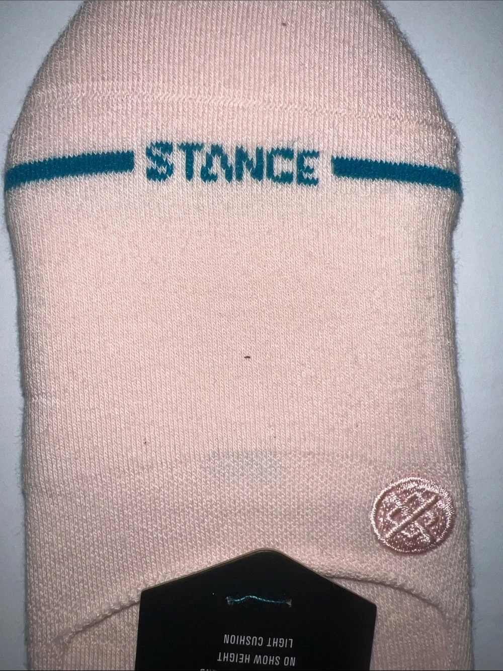 Stance ICON Women’s Casual No-Show Socks - Light Pink with Teal Accent